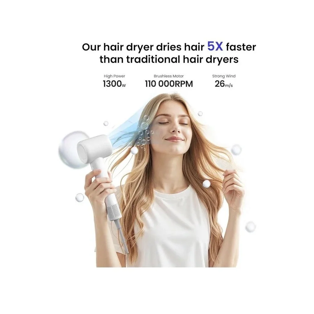 Beauti‎ Flow High Speed Hair Dryer 1300W BF01 Ionic Travel Size White Open Box